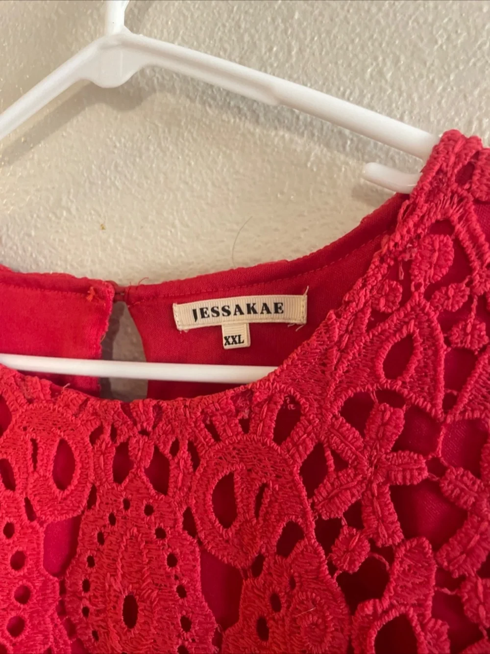 Jessakae Top Size 2X Women Red Lace Excellent